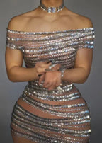 Sexy Kristall Perlen Mini Bodycon Partykleid Cocktailkleid Y8487
