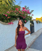 Sexy Halter-Ausschnitt Enges Kleid Heimkehrkleid Y7040