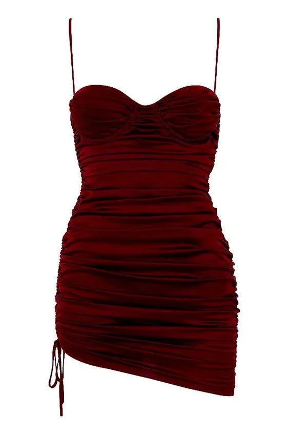 Sexy Burgunderrotes Kleid Cocktailkleid Kurzes Homecoming-Kleid Y2039