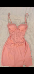 Robe corset à encolure en V Mini robe Robe de bal sexy Y4077