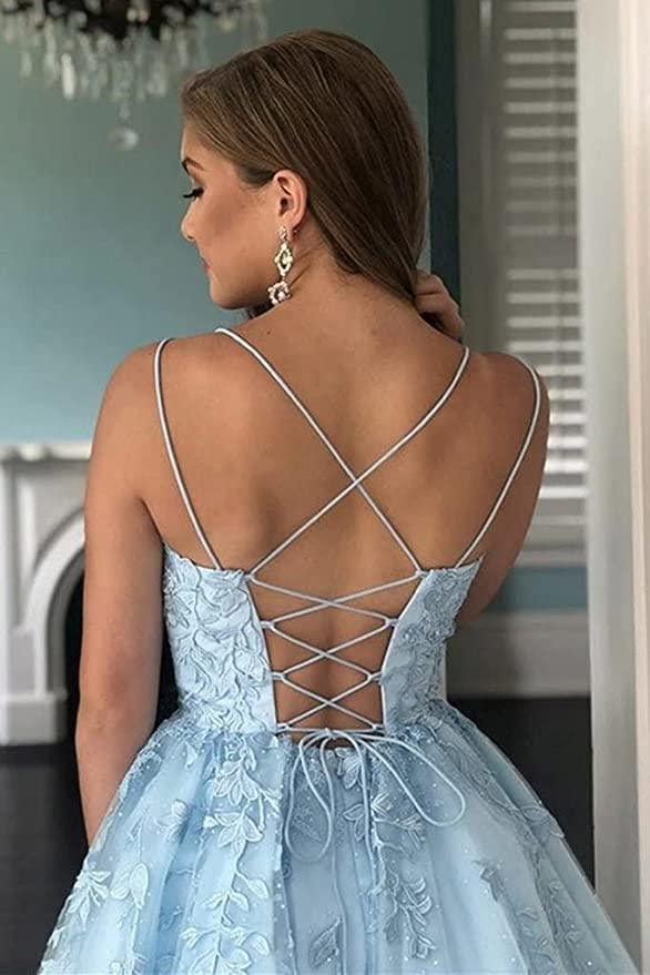Vestido Mini Sin Mangas Tirantes con Aplicación de Tul Princesa SYH30