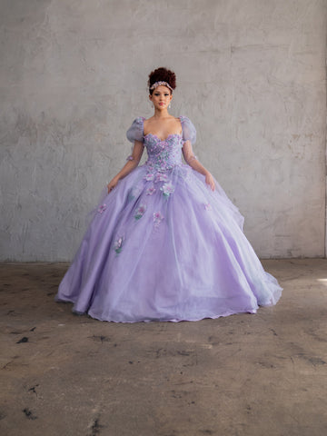 Vestido de baile sem alças com mangas abalonadas da Calla SCL30009