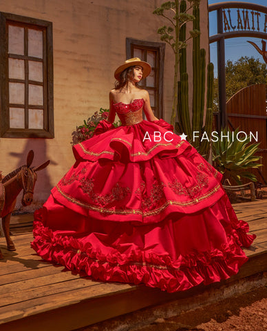 Vestido Charro Quinceanera sem alças da Ragazza MV53-153