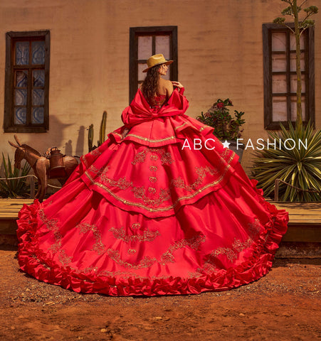 Vestido Charro Quinceanera sem alças da Ragazza MV53-153