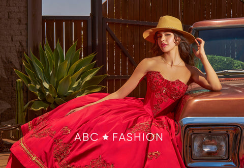 Vestido Charro Quinceanera sem alças da Ragazza MV53-153