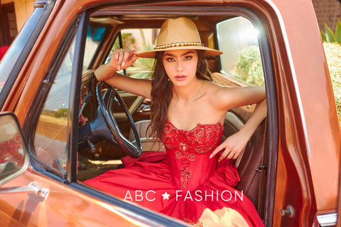 Vestido Charro Quinceanera sem alças da Ragazza MV53-153