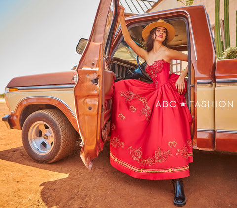 Vestido Charro Quinceanera sem alças da Ragazza MV53-153