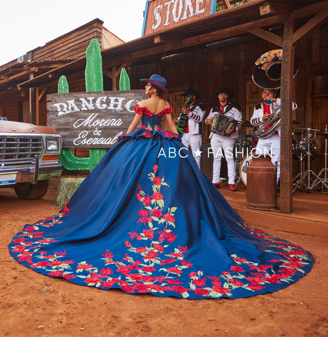 Vestido floral Charro Quinceanera da Ragazza MV54-154
