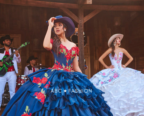 Vestido floral Charro Quinceanera da Ragazza MV54-154