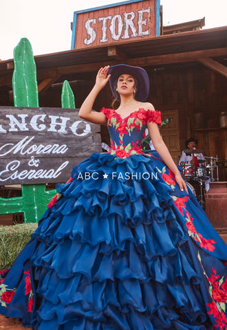 Vestido floral Charro Quinceanera da Ragazza MV54-154