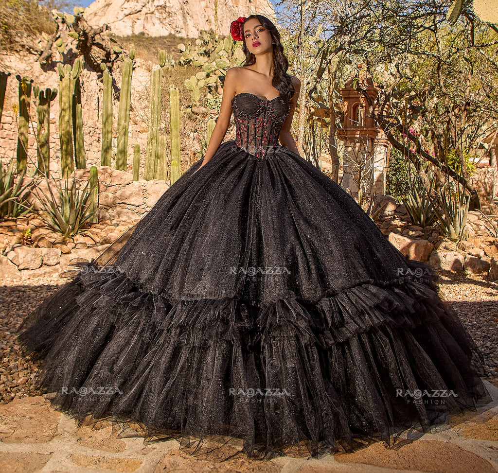 Corset Charro Quinceanera Dress by Ragazza MV55-155