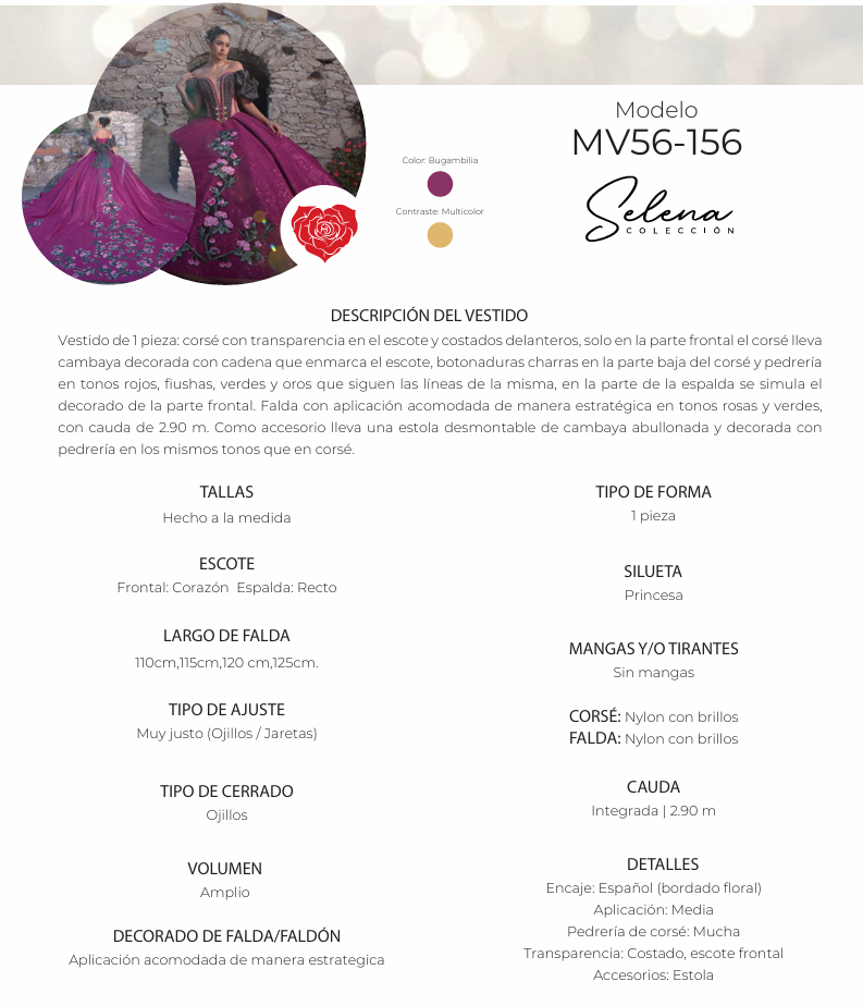 Floral Charro Quinceanera Dress by Ragazza MV56-156