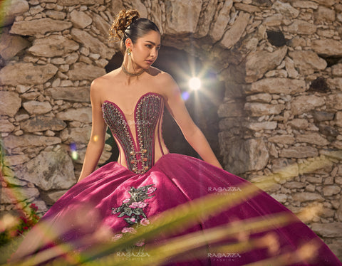 Geblümtes Charro-Quinceanera-Kleid von Ragazza MV56-156