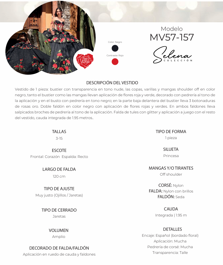 Floral Charro Quinceanera Dress by Ragazza MV57-157