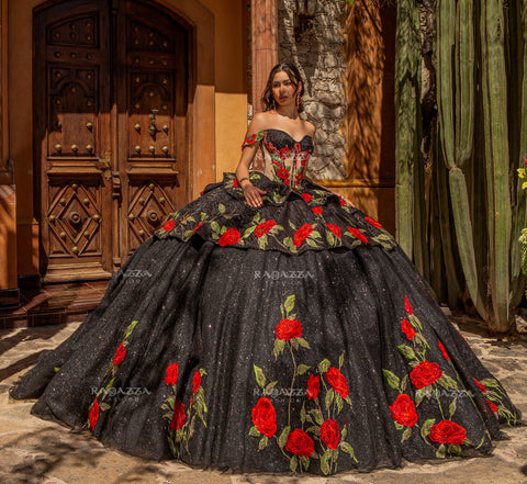 Vestido floral Charro Quinceanera da Ragazza MV57-157