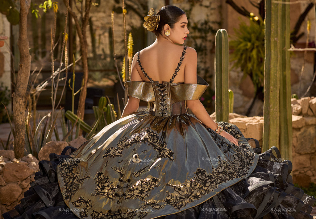 Ruffled Charro Quinceanera Dress by Ragazza MV59-159