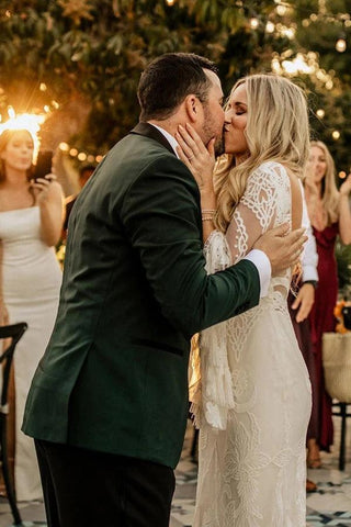 Vestidos de noiva estilo bateau com bainha comprida NumberSea, vestidos de noiva estilo boho country, MW503