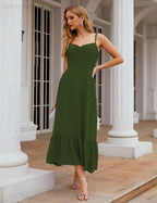 Numbersea Spaghetti-Träger Chiffon Brautjungfernkleid Knöchellänge Formell A-Linie Cocktail Party Homecoming-Kleid für Juniorinnen SEA28028