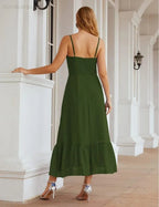 Numbersea Spaghetti-Träger Chiffon Brautjungfernkleid Knöchellänge Formell A-Linie Cocktail Party Homecoming-Kleid für Juniorinnen SEA28028