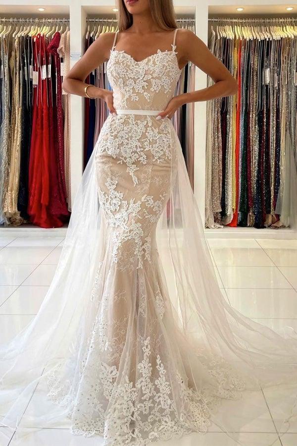 Vestido de festa comprido em tule azul com renda em forma de coração e sereia PSK262