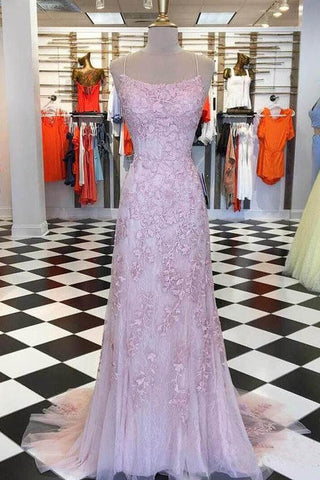 Mermaid Spaghetti Straps Criss Cross Light Blue Long Prom Dress PG721