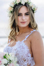 Mermaid Spaghetti Straps Lace Wedding Dress Beach Bridal Gown WD642 by pgmdress