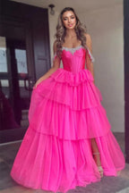 Mermaid Sweetheart Hot Pink Long Prom Dress with Split PSK615