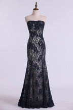 Strapless Mermaid Floor Length Lace Mother Of The Bride Dresses