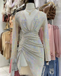 Vestido de Baile de Finalistas com Brilhos e Lantejoulas Vestido Sexy para Festas Y2592
