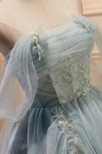 Staubiger Salbei Trägerloser Perlenbesetzter Plissierter Homecoming-Kleid Y2713