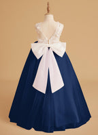 Dream Princess Sleeveless Detachable Train Flower Girl Dress