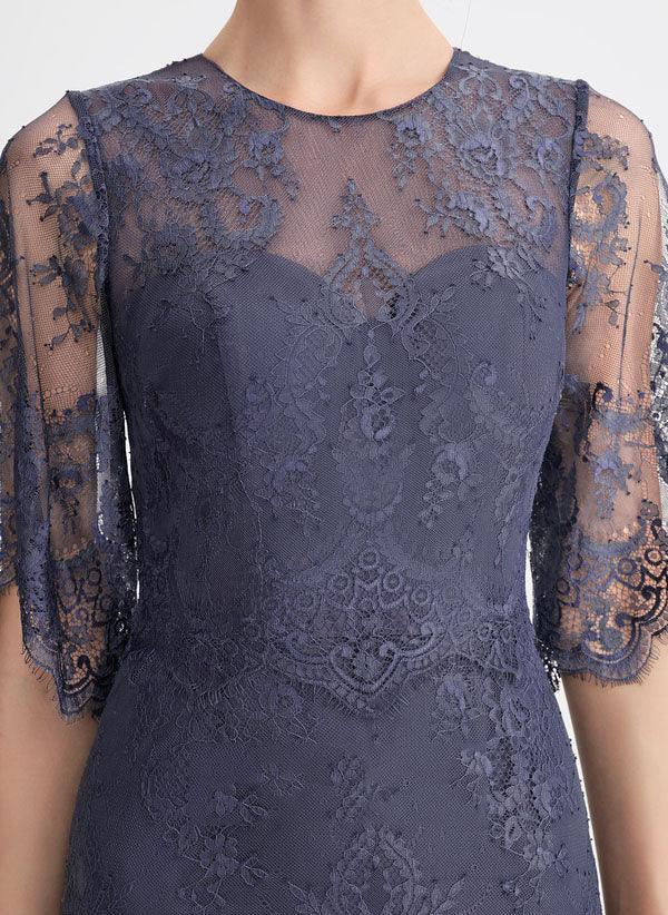 Vestidos para Mãe da Noiva, Novidades, Bainha/Coluna, Renda, Curto/Mini