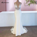 New Mariage Boheme Chic Lace Mermaid Wedding Dress 2023 Elegant Bridal Country Lace Appliques Satin Bridal Gown