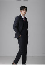 Fato de casamento masculino de alta costura personalizado, sala de vestidos, conjunto de fato em lã de alta qualidade, artesanato de luxo, sob medida