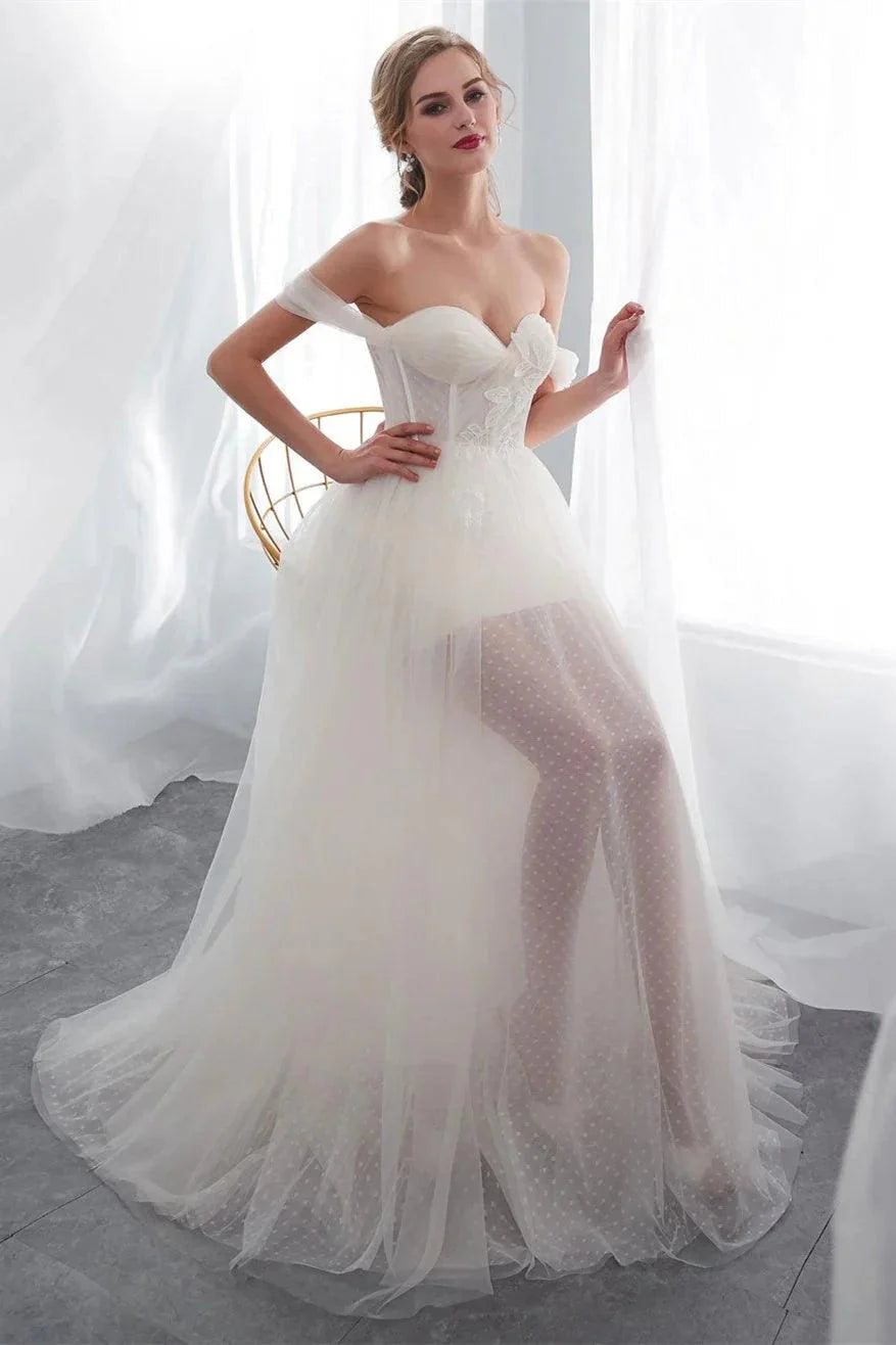 Off The Shoulder Tulle Wedding Dresses