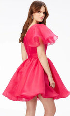 Ein Flatterärmel Cocktailkleid SYH108