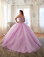 Vestido de baile com contas e ombros à mostra por Calla KY71246