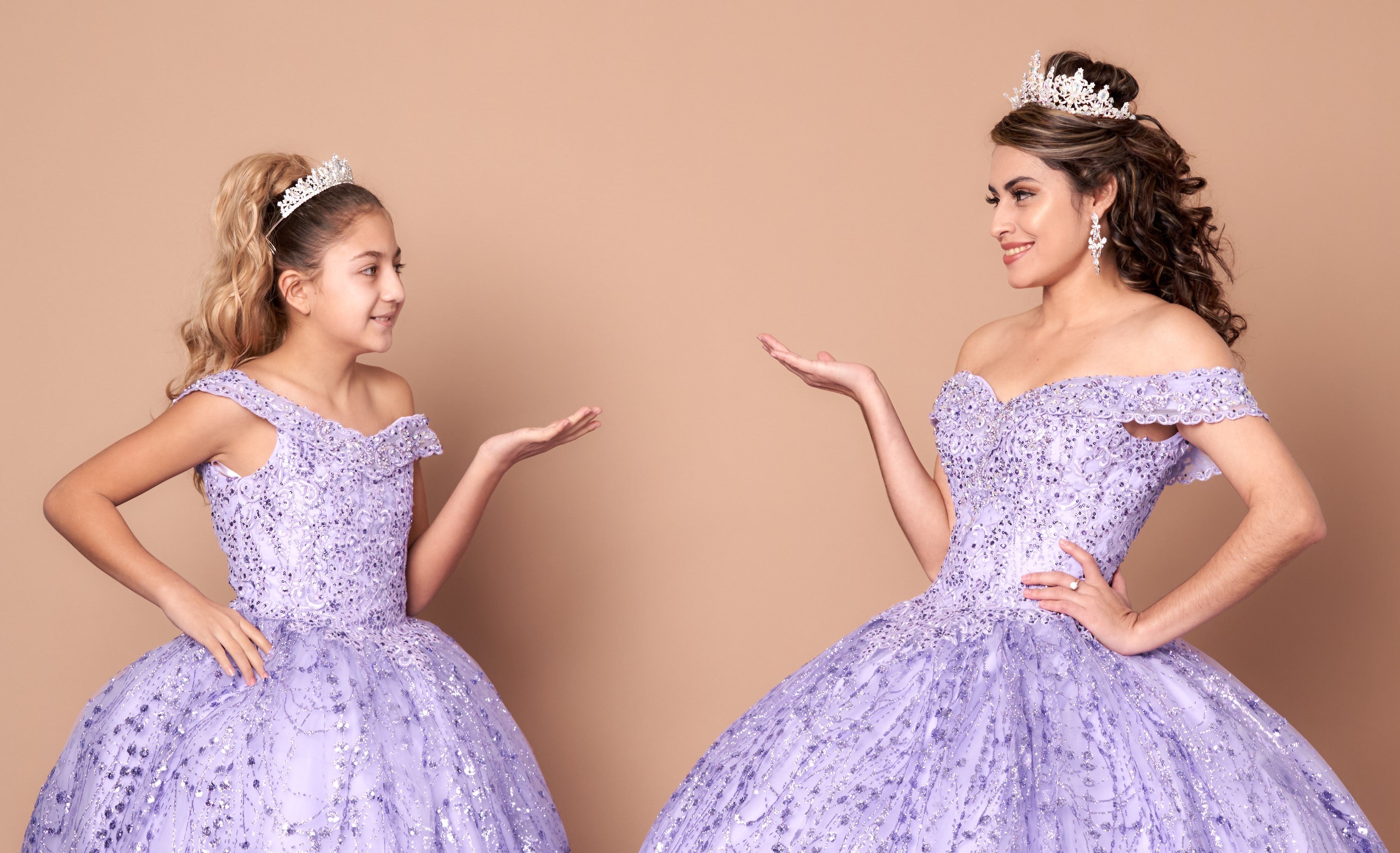 Applique Off Shoulder Cape Ball Gown by Calla SCL30003