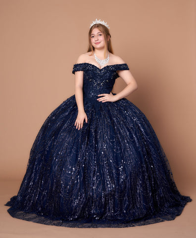 Ballkleid mit schulterfreiem Cape und Applikation von Calla SCL30003