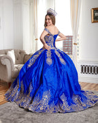 Vestido de baile com aplicações e ombros à mostra de Calla KY72838