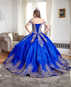 Vestido de baile com aplicações e ombros à mostra de Calla KY72838