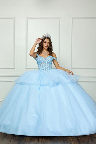 Schulterfreies Ballkleid mit Schleife von Petite Adele PQ1063