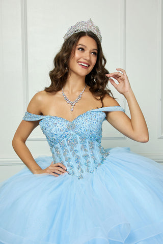Schulterfreies Ballkleid mit Schleife von Petite Adele PQ1063