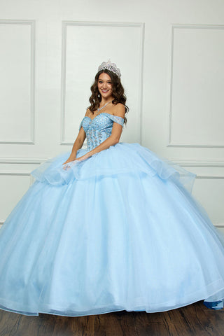 Schulterfreies Ballkleid mit Schleife von Petite Adele PQ1063