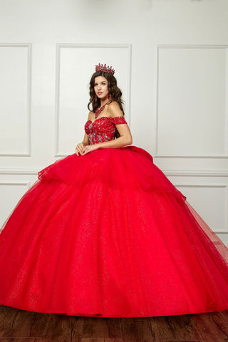 Schulterfreies Ballkleid mit Schleife von Petite Adele PQ1063