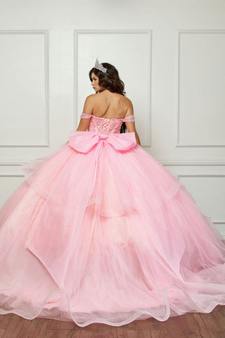 Schulterfreies Ballkleid mit Schleife von Petite Adele PQ1063