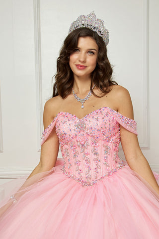 Schulterfreies Ballkleid mit Schleife von Petite Adele PQ1063