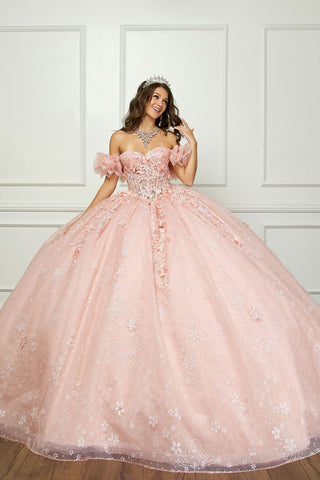 3D-Blumen-Ballkleid mit Herzausschnitt von Petite Adele PQ1064