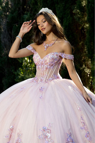 Schulterfreies Ballkleid mit Blumenmuster von Petite Adele PQ1073