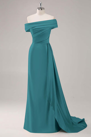 Lilac Sheath One Shoulder Long Formal Dress with Streamer